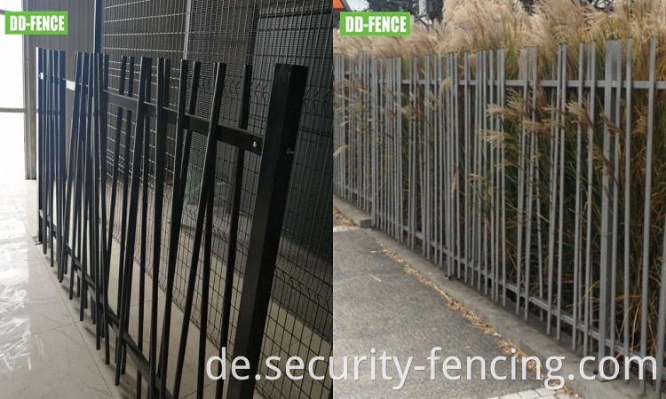 Pulvermantel Bambus Imitation Stahlstab ausgerichtet obere und untere Stiel Zufallsschweiß Metall Yard Tubular Panel Zaun Zaun Zaun für Wall Garden Home Villa